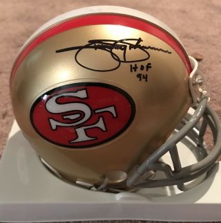 Jimmy Johnson Autograhed San Francisco 49ers Mini Helmet Hof 94 Tristar