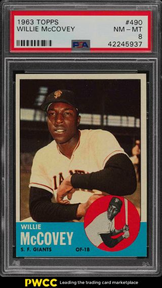 1963 Topps Willie Mccovey 490 Psa 8 Nm - Mt (pwcc)
