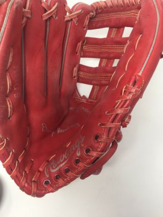 Vintage RAWLINGS RSG 9 Darryl Strawberry Adult Size Red Baseball Glove Mitt LHT 5