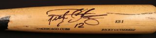 Ricky Gutierrez Astros Cubs Indians Signed Game Bat