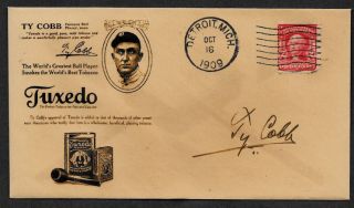 Ty Cobb Tobacco Ad Collector Envelope Period 1909 Stamp Op1116