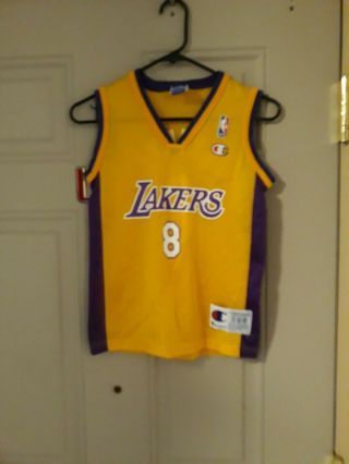 Kobe Bryant 8 Los Angeles Lakers Nba Champion Jersey Youth S 6 - 8 Rookie