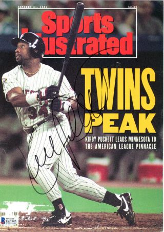 Kirby Puckett Autographed Signed Sports Illustrated Twins Beckett E46342