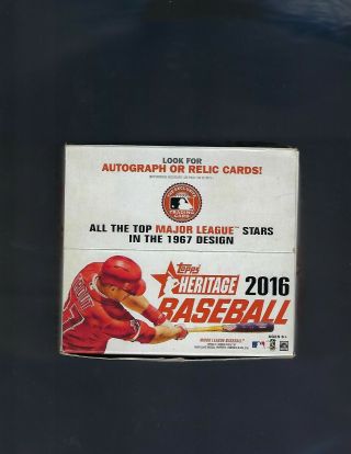 2016 Topps Heritage Baseball Retail Box 24 Packs 9 Cards Per Pack Auto 