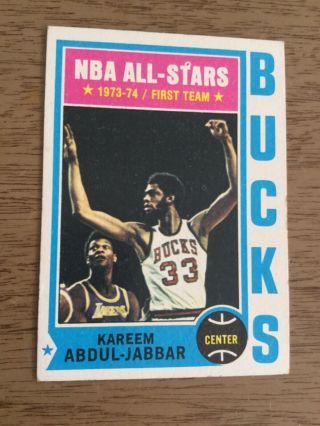 1974 Topps Kareem Abdul Jabbar 1 Milwaukee Bucks