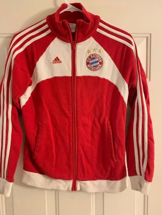 Fc Bayern Munich Adidas Men’s Red Full Zip Soccer Jacket Size M Medium