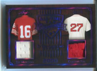 2019 Leaf In The Game Joe Montana/carlton Fisk Dual Jersey/patch 10/20