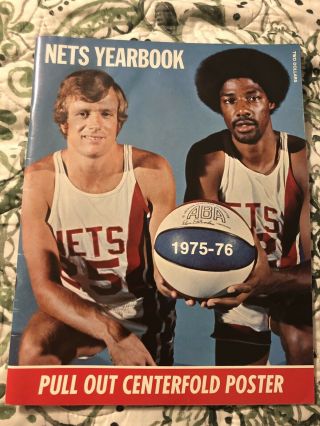 York Nets,  1975 - 76 Yearbook - Dr.  J Pull - Out Poster Aba Classic