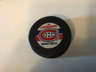 Montreal Canadians Vintage Official Nhl Game Puck Vg.  Trench Mfg.