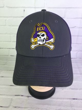 Ecu Pirates East Carolina University Gray A - Flex Hat Cap One Size All The Game