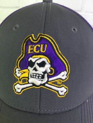 ECU Pirates East Carolina University Gray A - Flex Hat Cap One Size All The Game 2