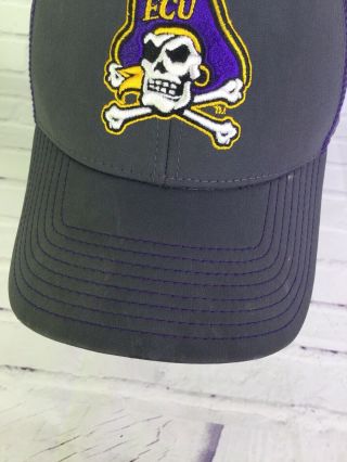 ECU Pirates East Carolina University Gray A - Flex Hat Cap One Size All The Game 3