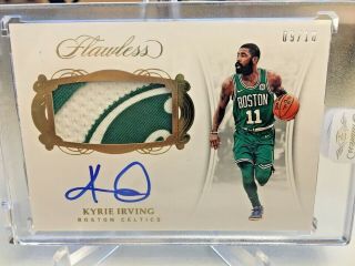 2017 Panini Flawless Encased Kyrie Irving Logo Patch Autograph Gold 9/10