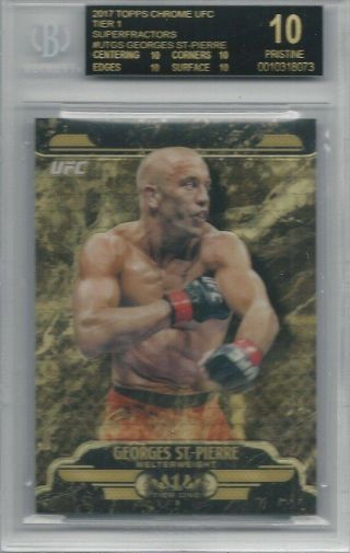 Georges St - Pierre Topps Chrome Superfractor 1/1 Black Label Perfect 10 Pristine