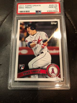 2011 Topps Update Us175 Mike Trout Psa 10 Rc Angels 577 Gem Rookie