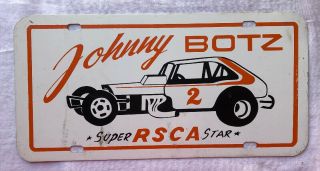 Vintage Johnny Bits License Plate 2 Modified Stock Race Car Reading Pa Rsca
