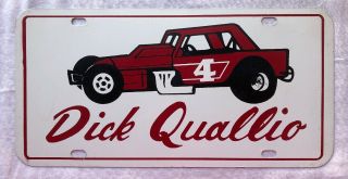 Vintage Dick Quellio License Plate 4 Modified Stock Race Car Reading Fairground