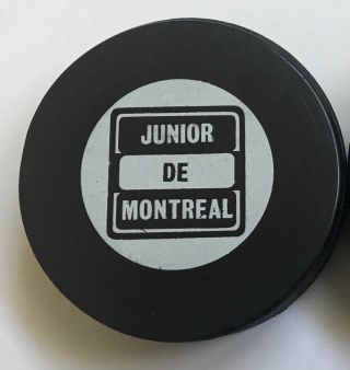 1972 - 1975 Junior De Montreal Red White & Blue Viceroy Slug Small Cmjhl Logo Puck