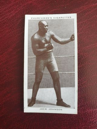 Boxing : Churchman 1938 Cigarette Tobacco Card - 20 Jack Johnson
