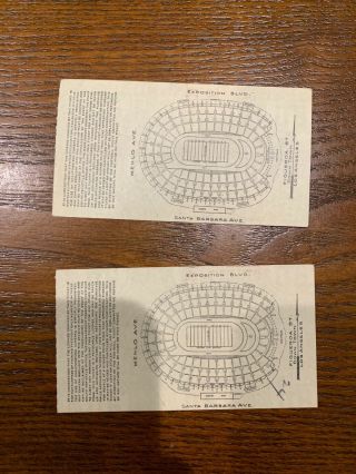 1953 Usc Vs Notre Dame Football Ticket Stubs (2) Notre Dame 48 - 14 6