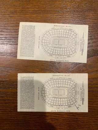 1953 Usc Vs Notre Dame Football Ticket Stubs (2) Notre Dame 48 - 14 7