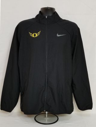 Oregon Ducks Football Team Issued Nike Dri - Fit Zip Up Jacket Coat Men 