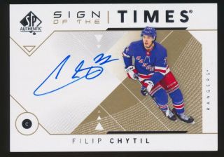 2018 - 19 Upper Deck Filip Chytil Sign Of The Times Autograph Auto Rangers