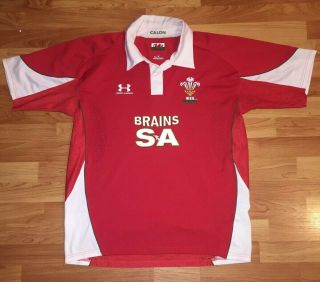 Wales Rugby Union Under Armour Red Jersey Sz Xl Wru Top