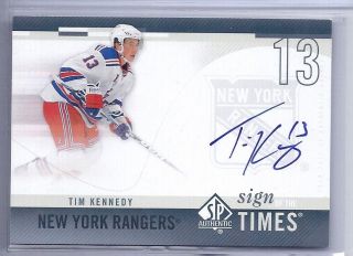 2010 - 11 Upper Deck Sp Authentic Tim Kennedy Sign Of The Times Autograph Sot - Tk