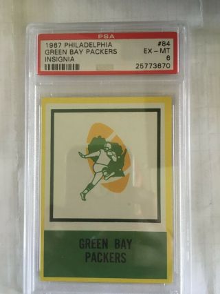 1967 Philadelphia Green Bay Packers Insignia,  84 Psa 6
