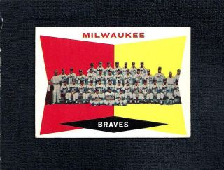 1960 Topps Set Break 381 Milwaukee Braves Team Card - - Ex/ex/mt
