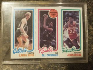 1980 1981 Topps Larry Bird - Bill Cartwright - John Drew Rookie Card Celtics Rc
