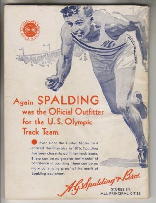 1933 BOOKLET - SPALDING ' S ATHLETIC ALMANAC - OLYMPIC GAMES - WORLD RECORDS 2