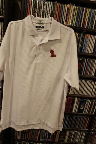 Ole Miss Laurel Country Club White Golf Polo Shirt Mens L (bin166)
