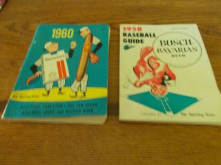 Vintage 1958/1960 Baseball Guide Books - 160 Pages Each