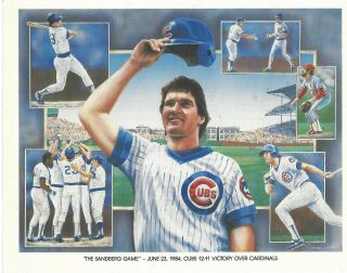 1985 1986 Unocal Union Oil Chicago Cubs The Sandberg Game Poster Sheet