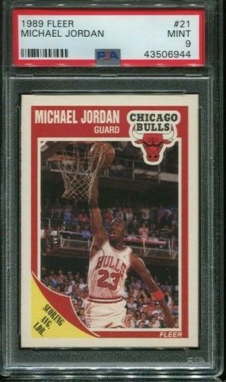 1989 Fleer 21 Michael Jordan Chicago Bulls Card Psa 9