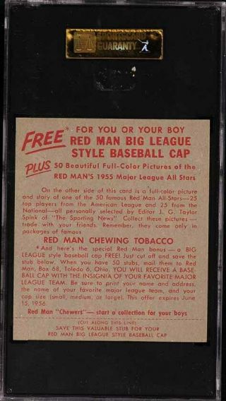 1955 Red Man Tobacco Warren Spahn 10 SGC 7.  5 NRMT,  (PWCC) 2