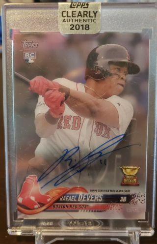 Rafael Devers 2018 Topps Clearly Authentic On Card Autograph Rookie Red Sox