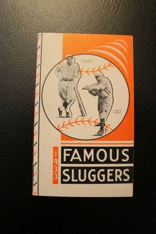 1933 Louisville Slugger Famous Sluggers With Jimmie Foxx And Chuck Klein Exmt