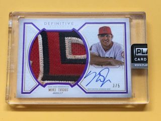 2018 Defintive Game - Jumbo Patch Autograph Mike Trout Auto 3/5
