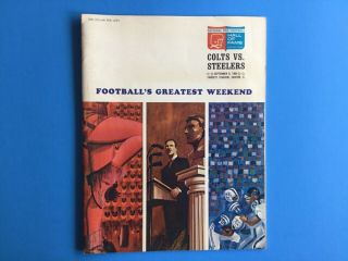 9/6/1964 Baltimore Colts Vs Pittsburgh Steelers Hof Game Program