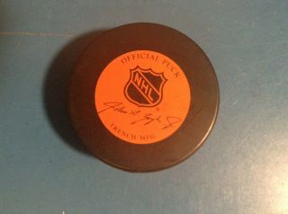 1987 - 92 EDMONTON OILERS NHL VINTAGE GENERAL TIRE ZIEGLER TRENCH GAME PUCK 2