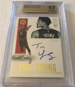 2018 - 19 Encased Trae Young Scripted Auto Rc Gold 1/10 Bgs 9.  5/10 Gem Hawks