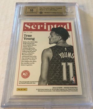 2018 - 19 Encased TRAE YOUNG Scripted Auto RC Gold 1/10 BGS 9.  5/10 Gem Hawks 2