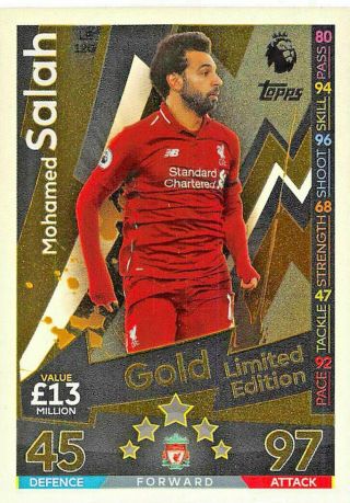 Match Attax Extra 2018/19 Mohamed Salah Gold Limited Edition Le12g