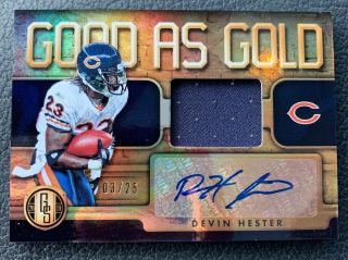 2019 Panini Gold Standard Devin Hester Good As Gold Jersey Auto Prime ’d /25