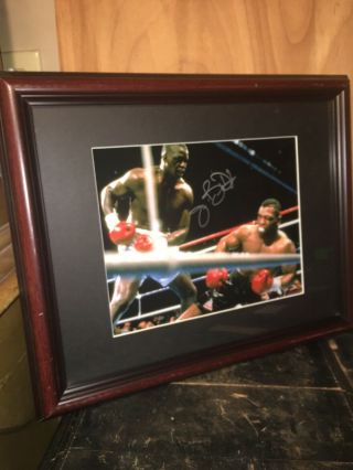 Mike Tyson/buster Douglas Signed Tyson Knock Out 16x13 Framed Photo.
