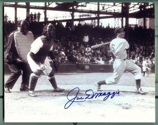 Joe Dimaggio York Yankees Al Hof Autograph 8x10 Photo W/