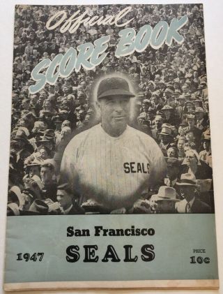 1947 San Francisco Seals Vs Seattle Rainiers Baseball Program Pcl